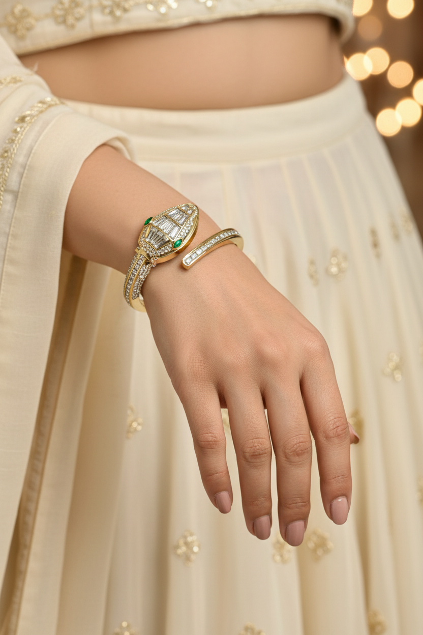White Snake Bracelet Watch