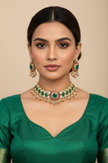 Emerald Grace Kundan Choker Set