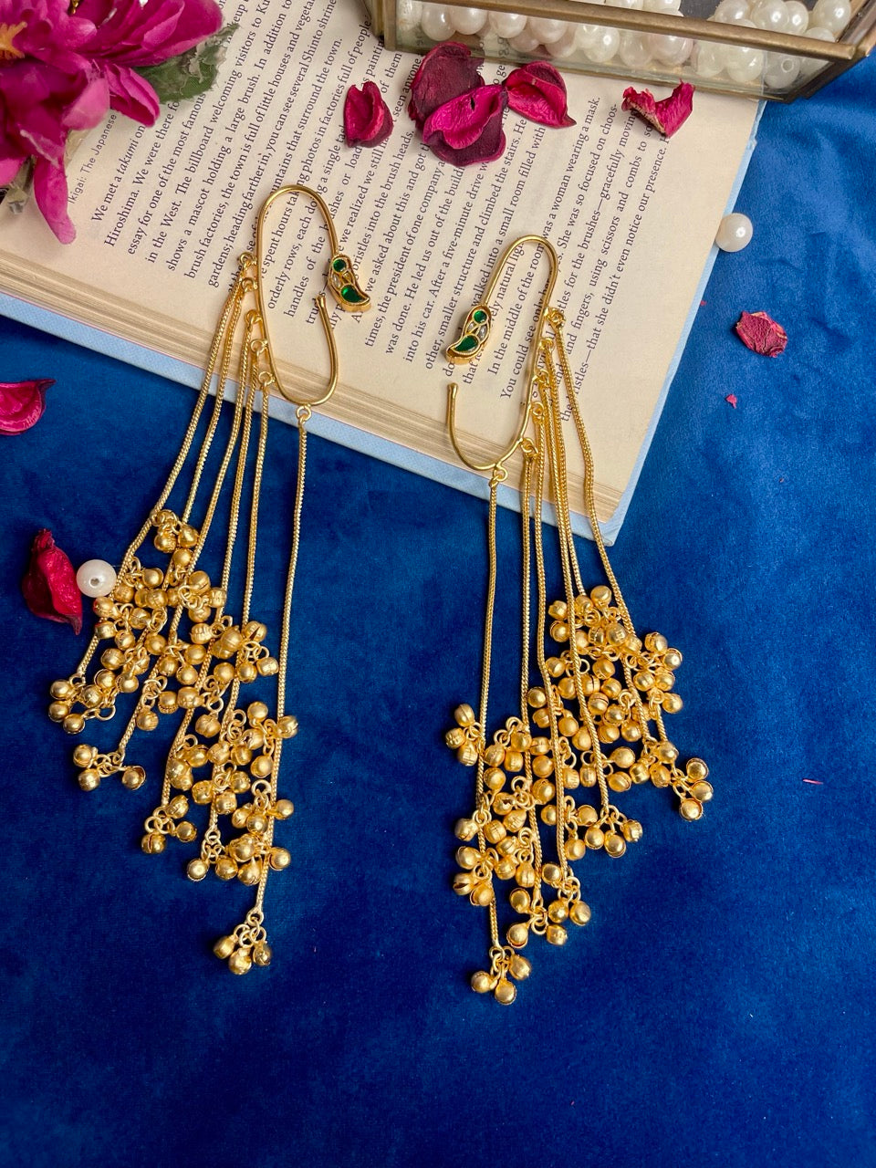 Green Rangrez Kashmiri Earcuff Earrings