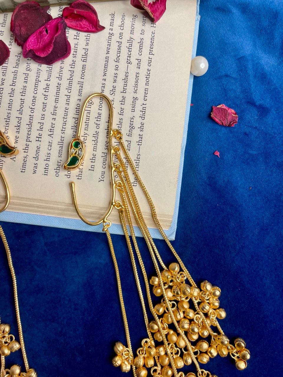 Green Rangrez Kashmiri Earcuff Earrings