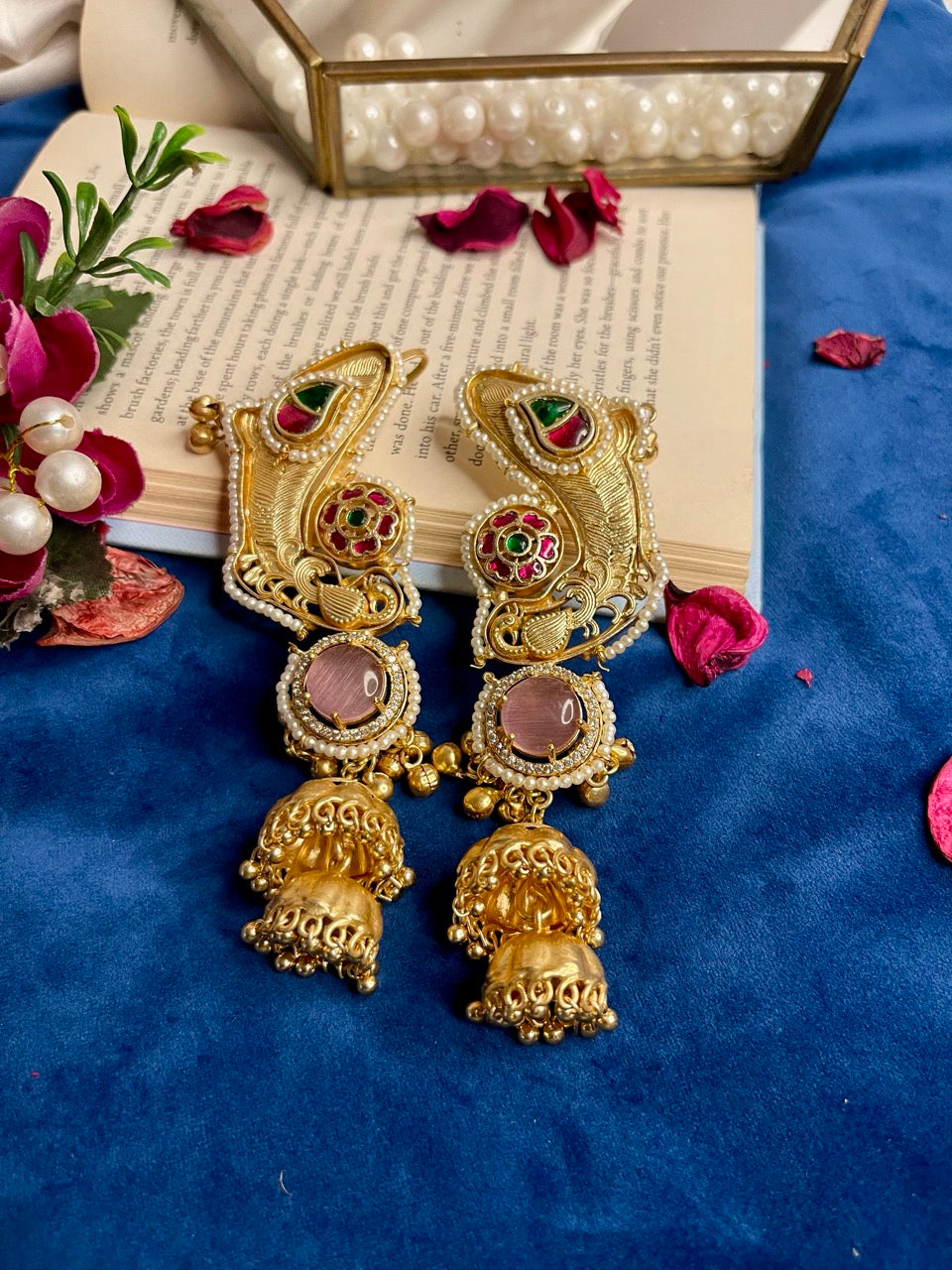 Pink Riwaayat Kashmiri Earcuff Earrings