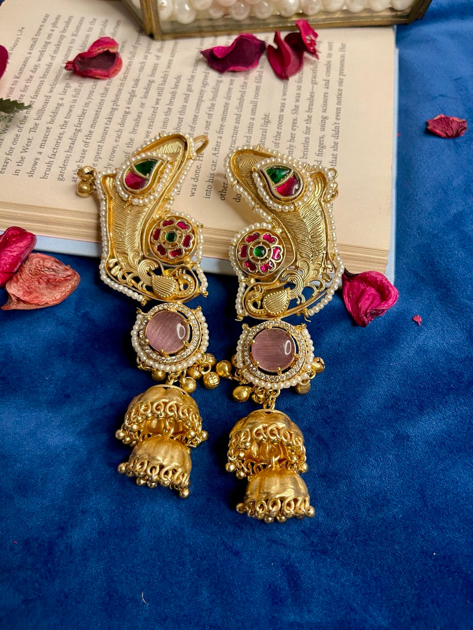 Pink Riwaayat Kashmiri Earcuff Earrings