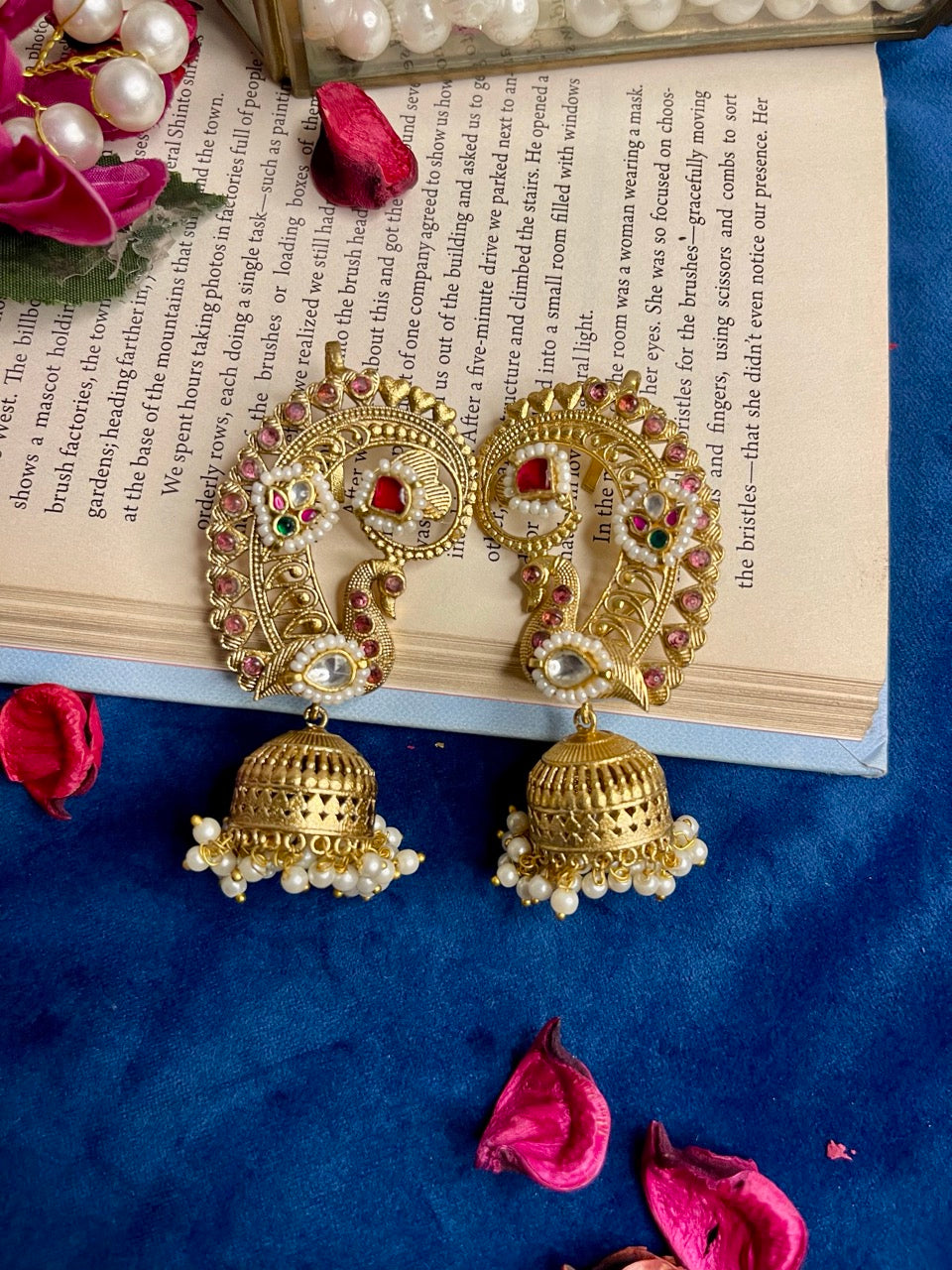 Golden Inayat Jhumki Earcuff Earrings