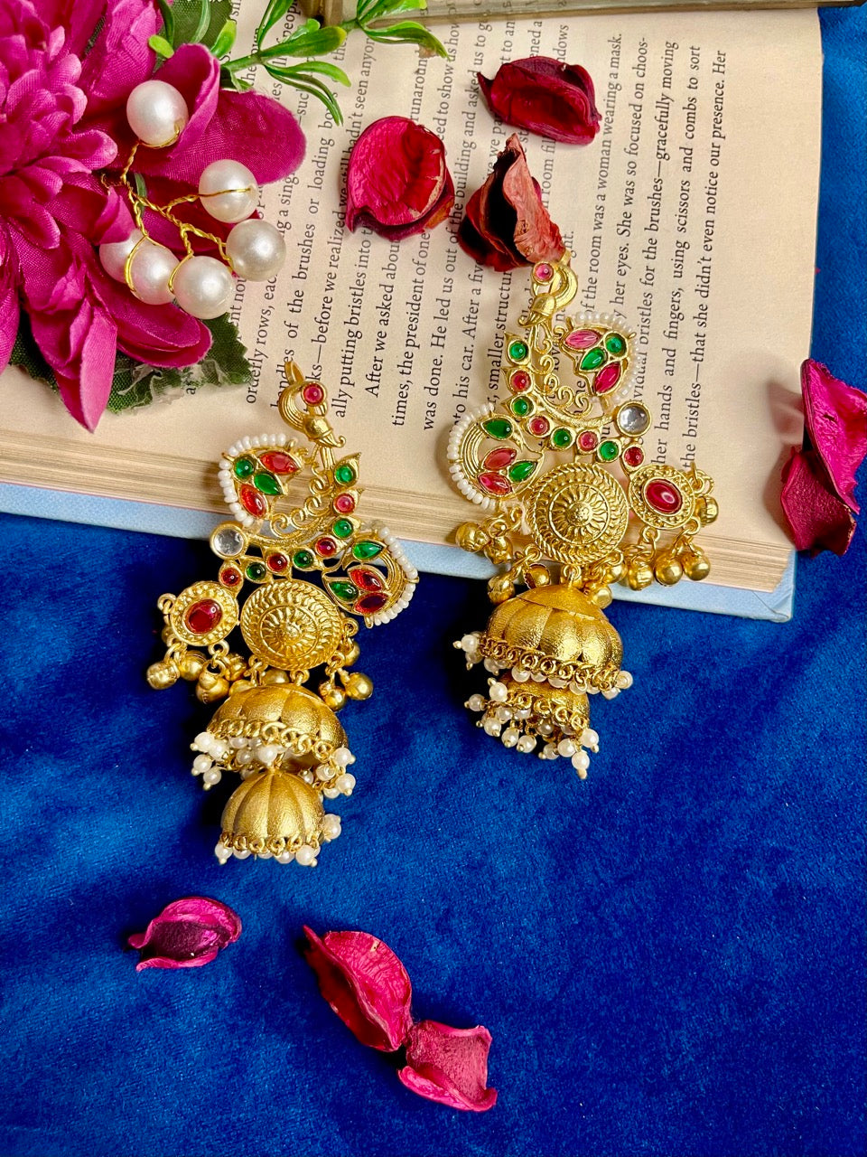 ⁠Multi Eira Kashmiri Earcuff Earrings