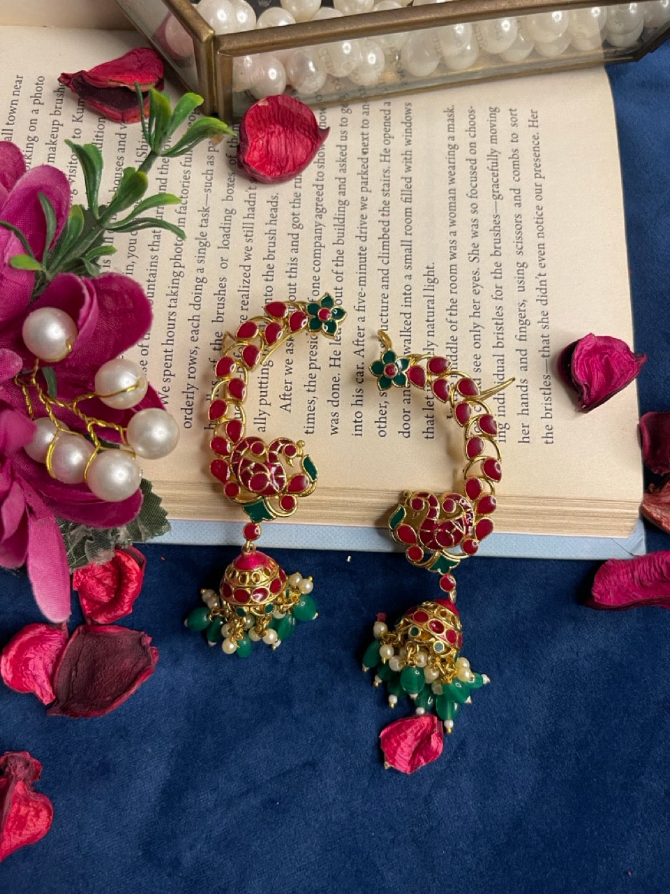 Ruby Nazaqat Jhumki Earcuff Earrings