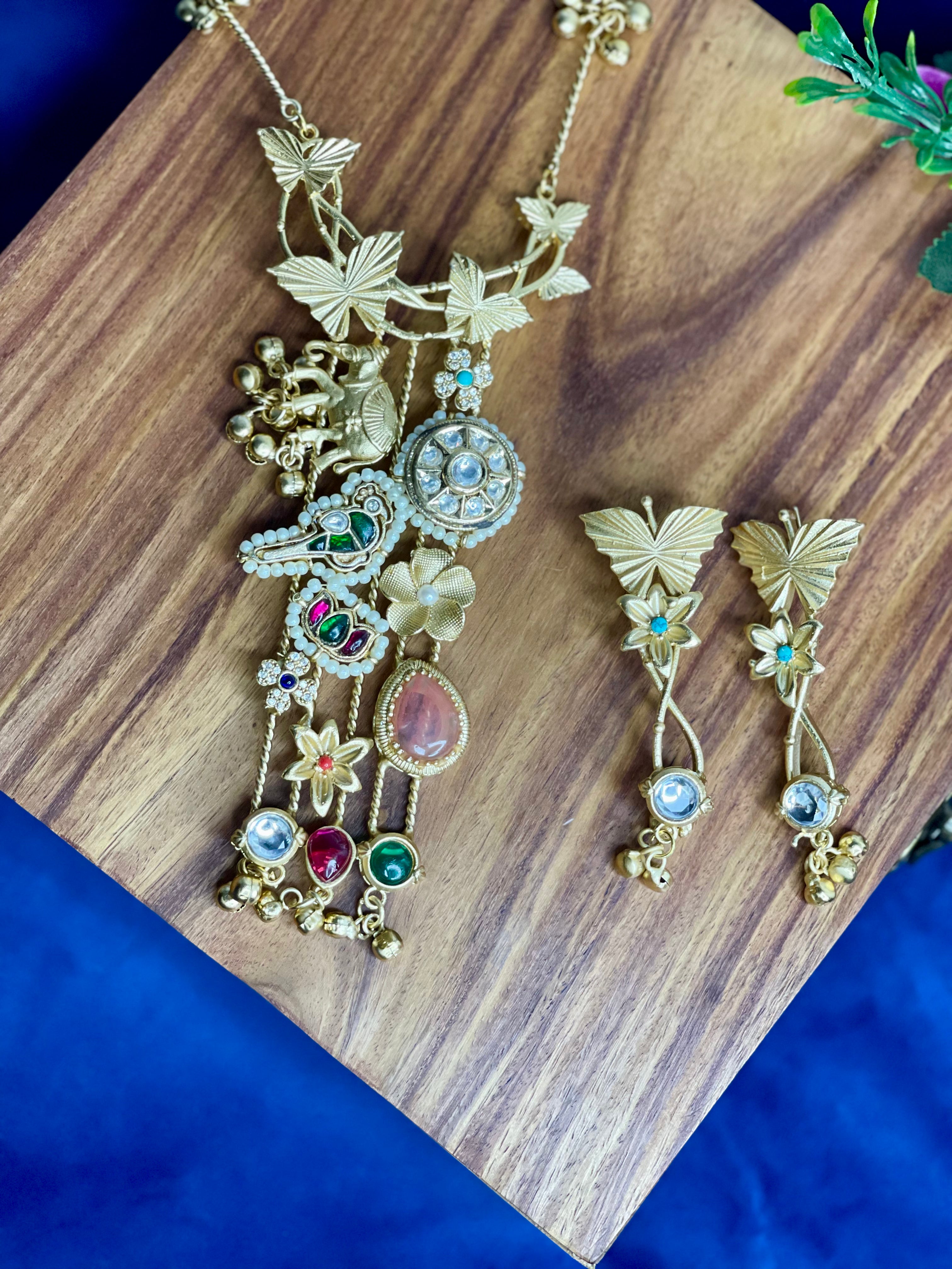 Multi Gulnaar Kashmiri Necklace Set