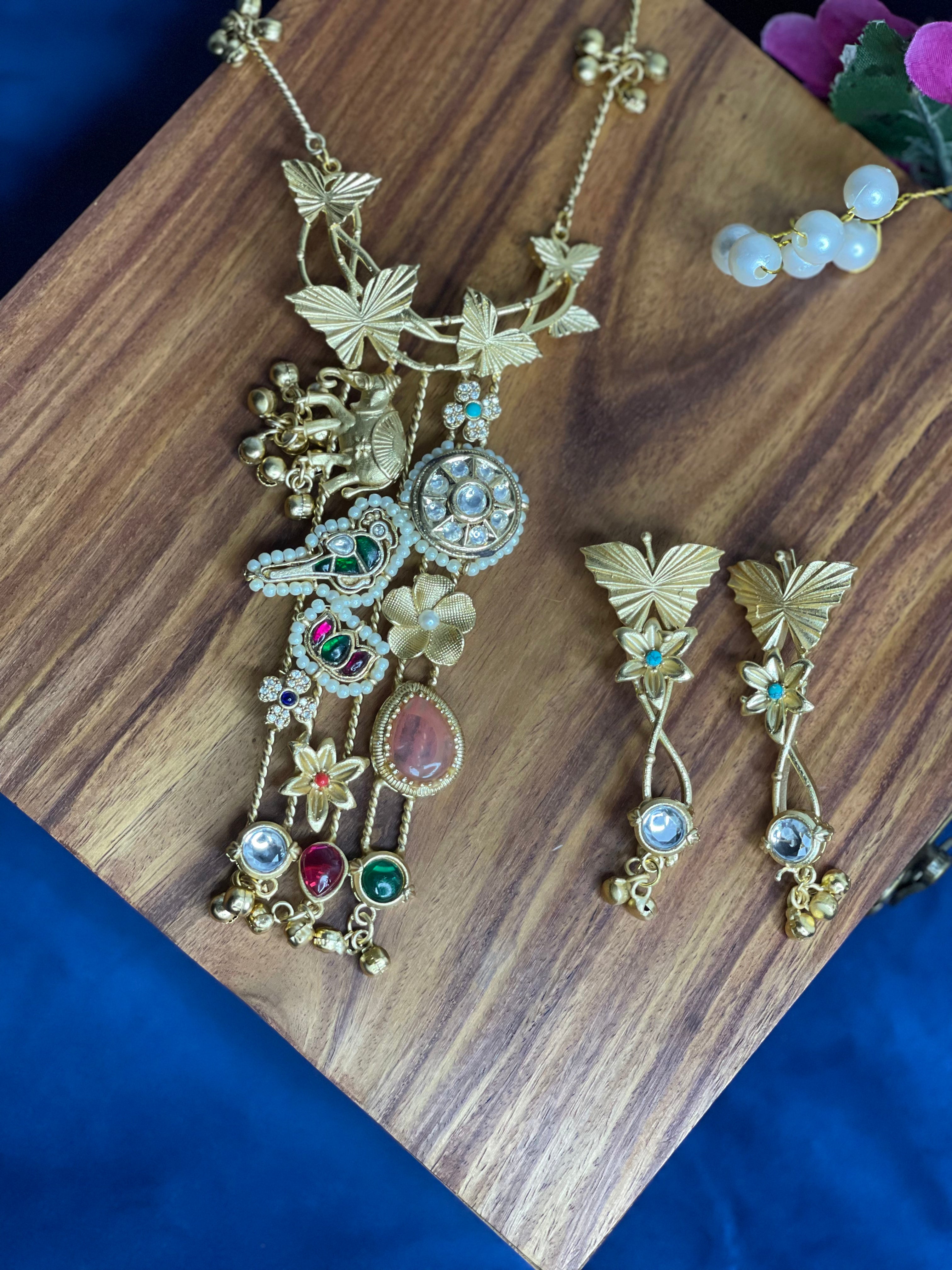 Multi Gulnaar Kashmiri Necklace Set