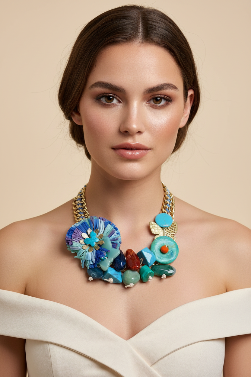 Blue Ocean Statement Necklace