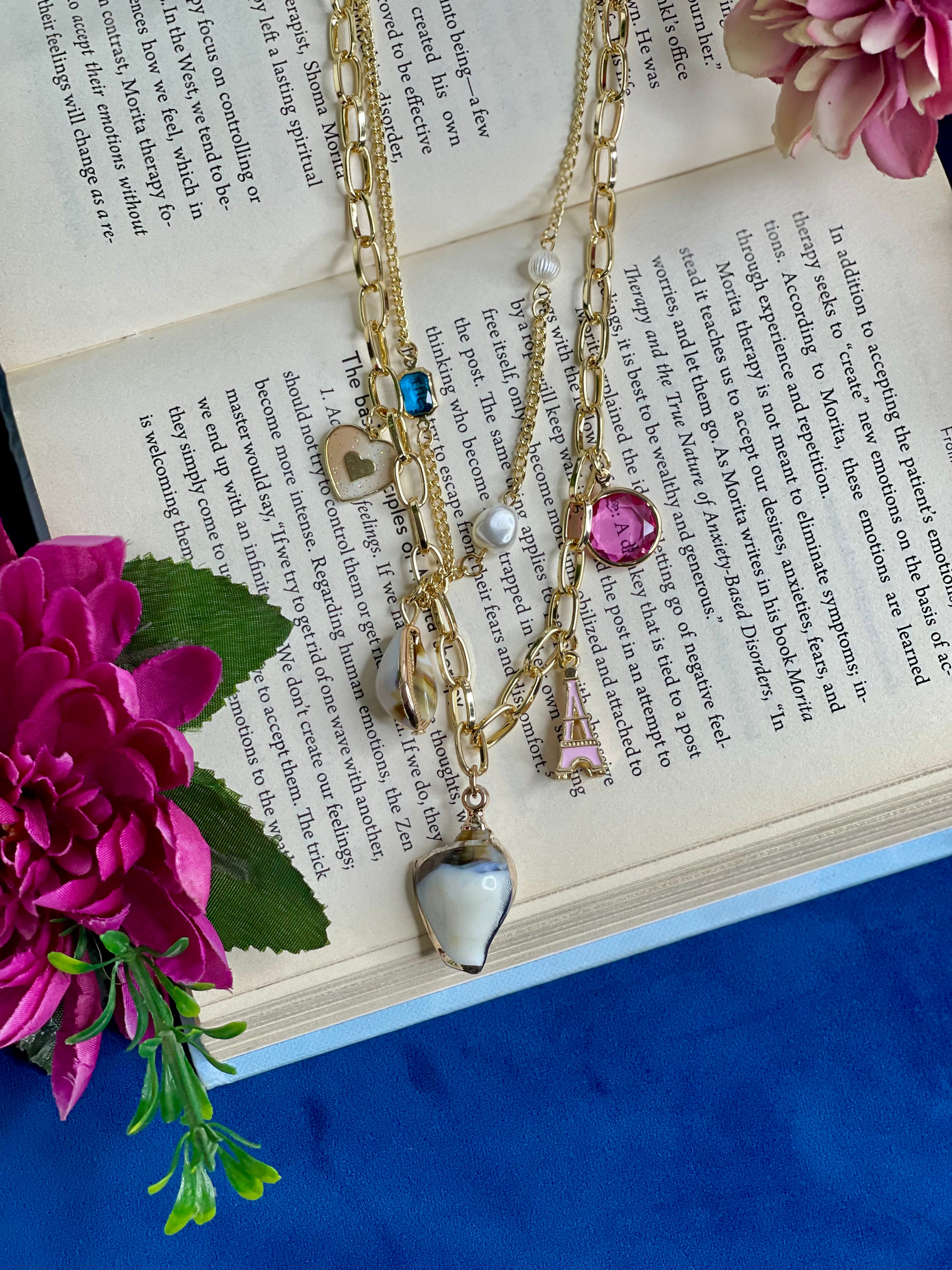Paris Double Layered Charms Necklace