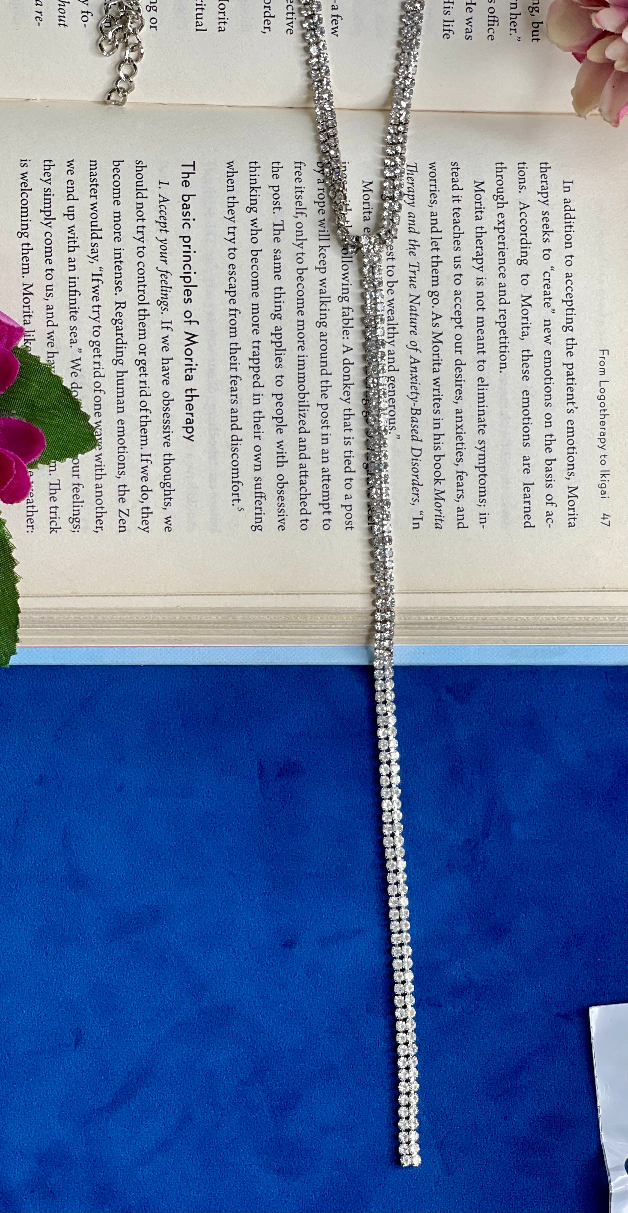 Diamond Line Silver Necklace