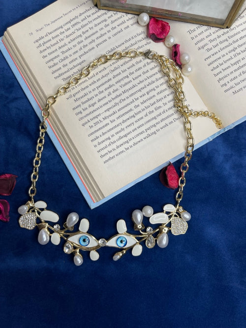 Blue Evil Eye Charm Necklace
