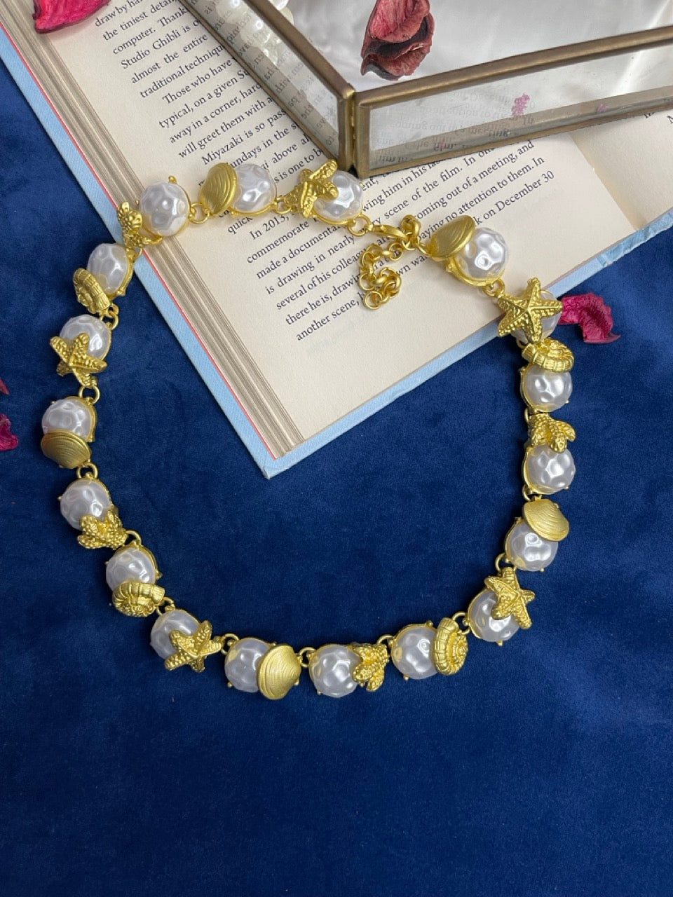 Starfish Pearl Charm Necklace