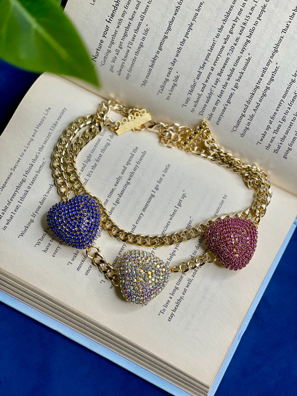 Tricolor Heart Chain Choker