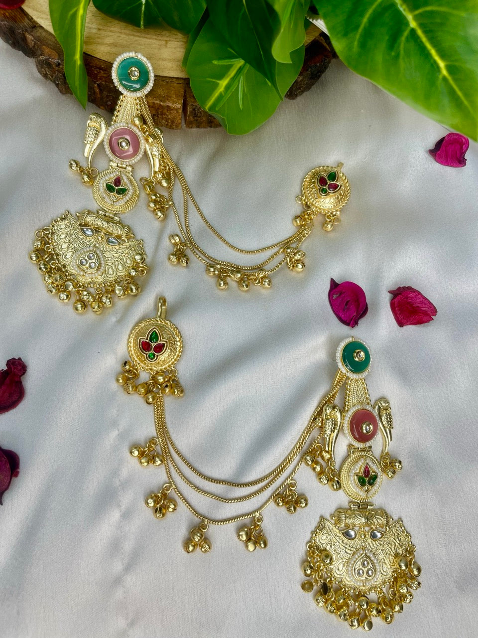 Multi Aabroo Kashmiri Kaanchain Earrings