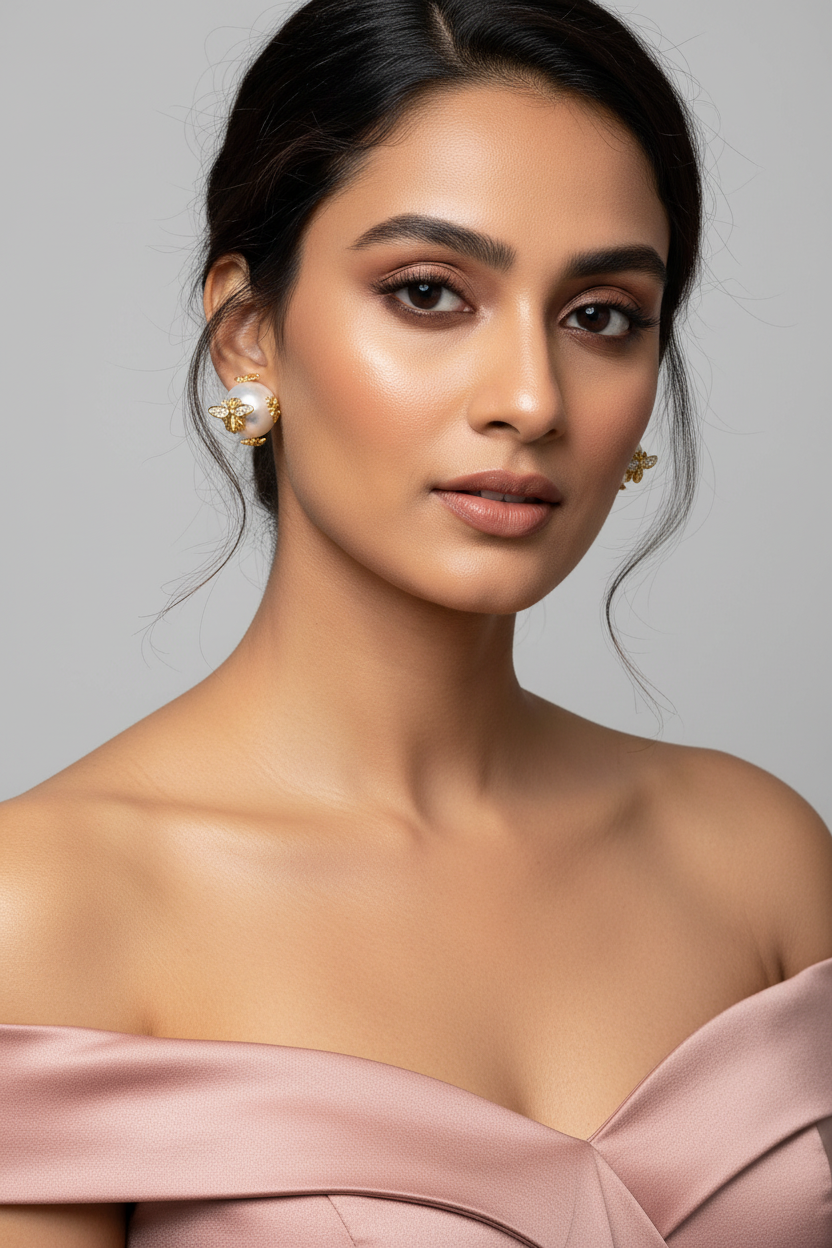 Golden Bee Studs Earrings