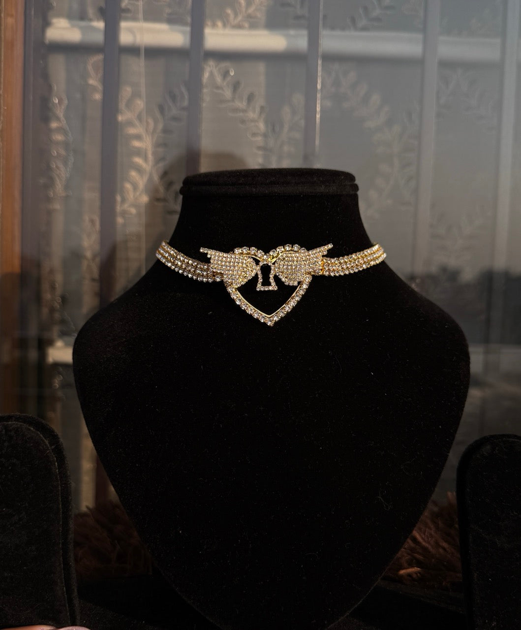 Golden Cupid Heart Choker