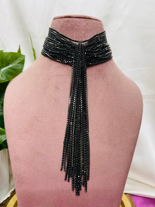 Black Midnight Fringe Choker