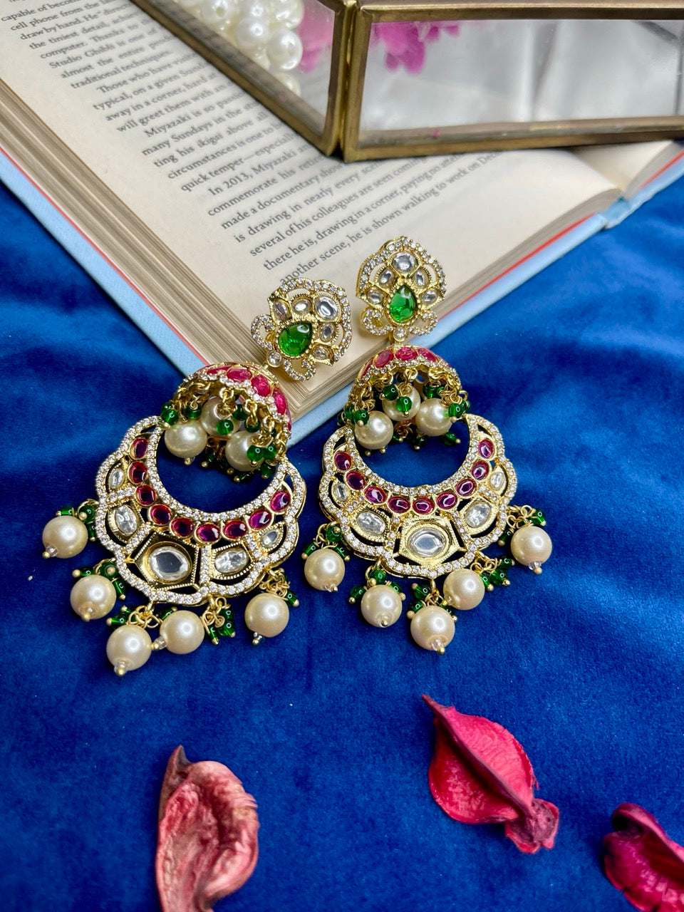 Ruby Jadau Jhumka Earrings
