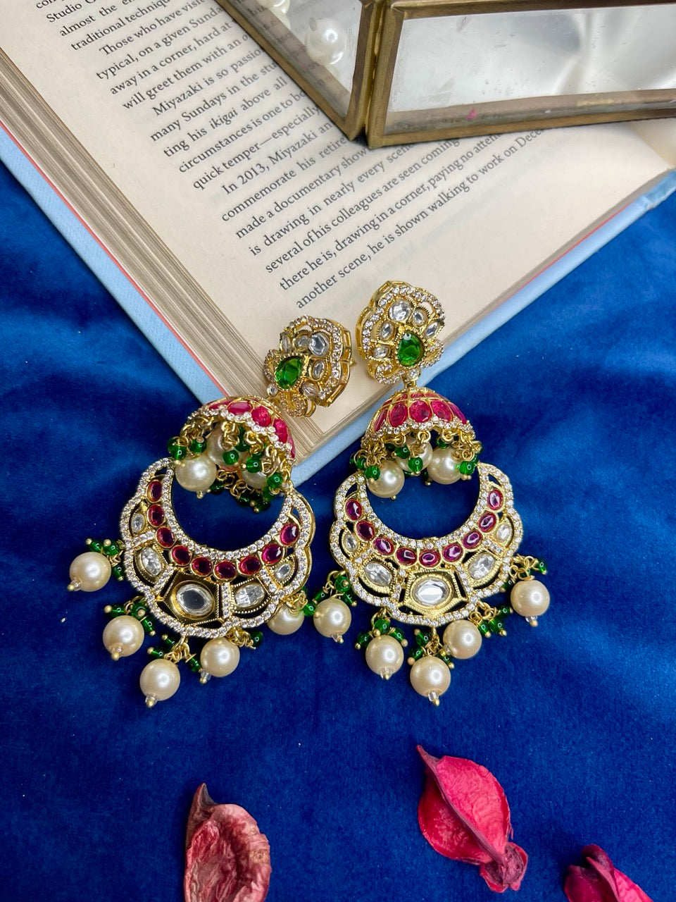 Ruby Jadau Jhumka Earrings