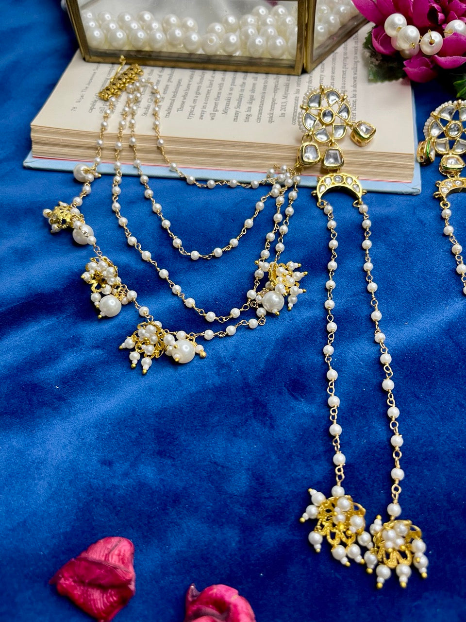 Noor Sitara Pearl Kaanchain Earrings