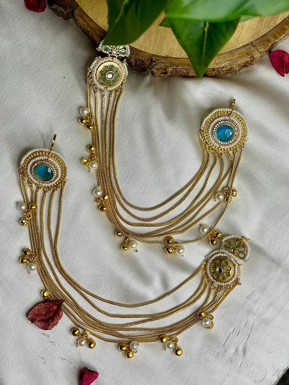Blue Sheesh Kashmiri Kaan Sahara Earrings