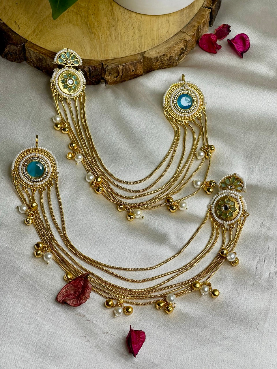 Blue Sheesh Kashmiri Kaan Sahara Earrings