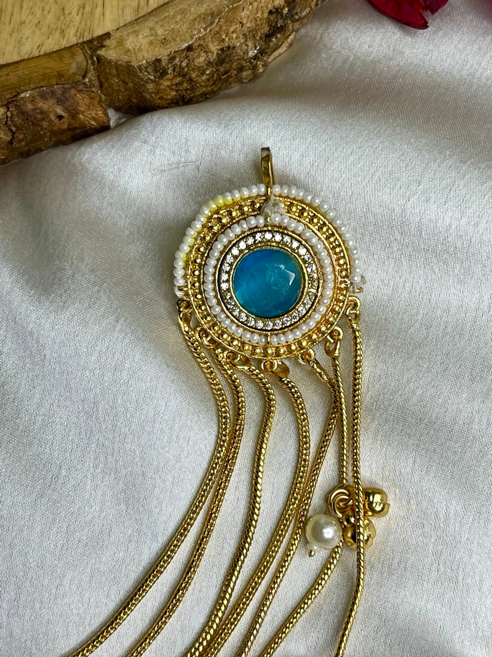 Blue Sheesh Kashmiri Kaan Sahara Earrings