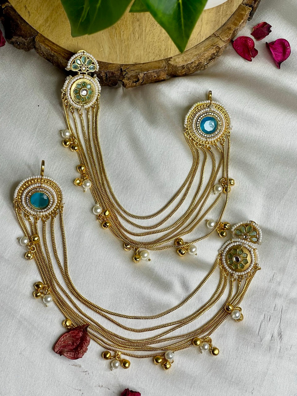 Blue Sheesh Kashmiri Kaan Sahara Earrings