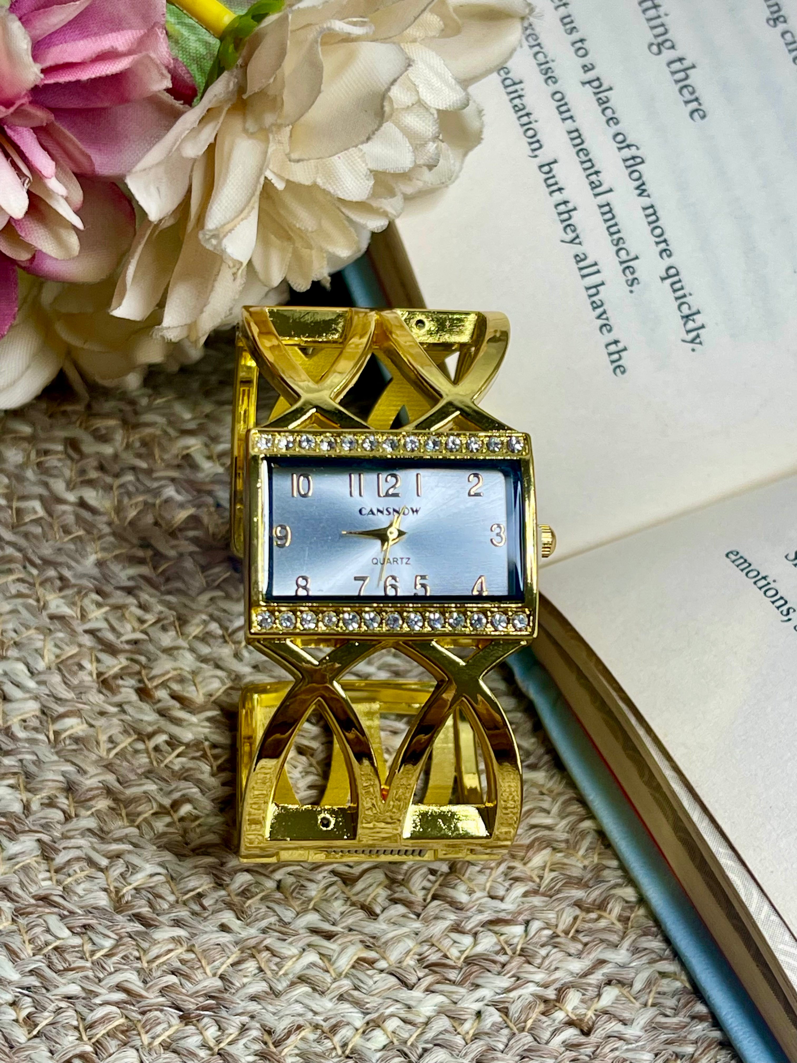 Gold Frame Bracelet Watch