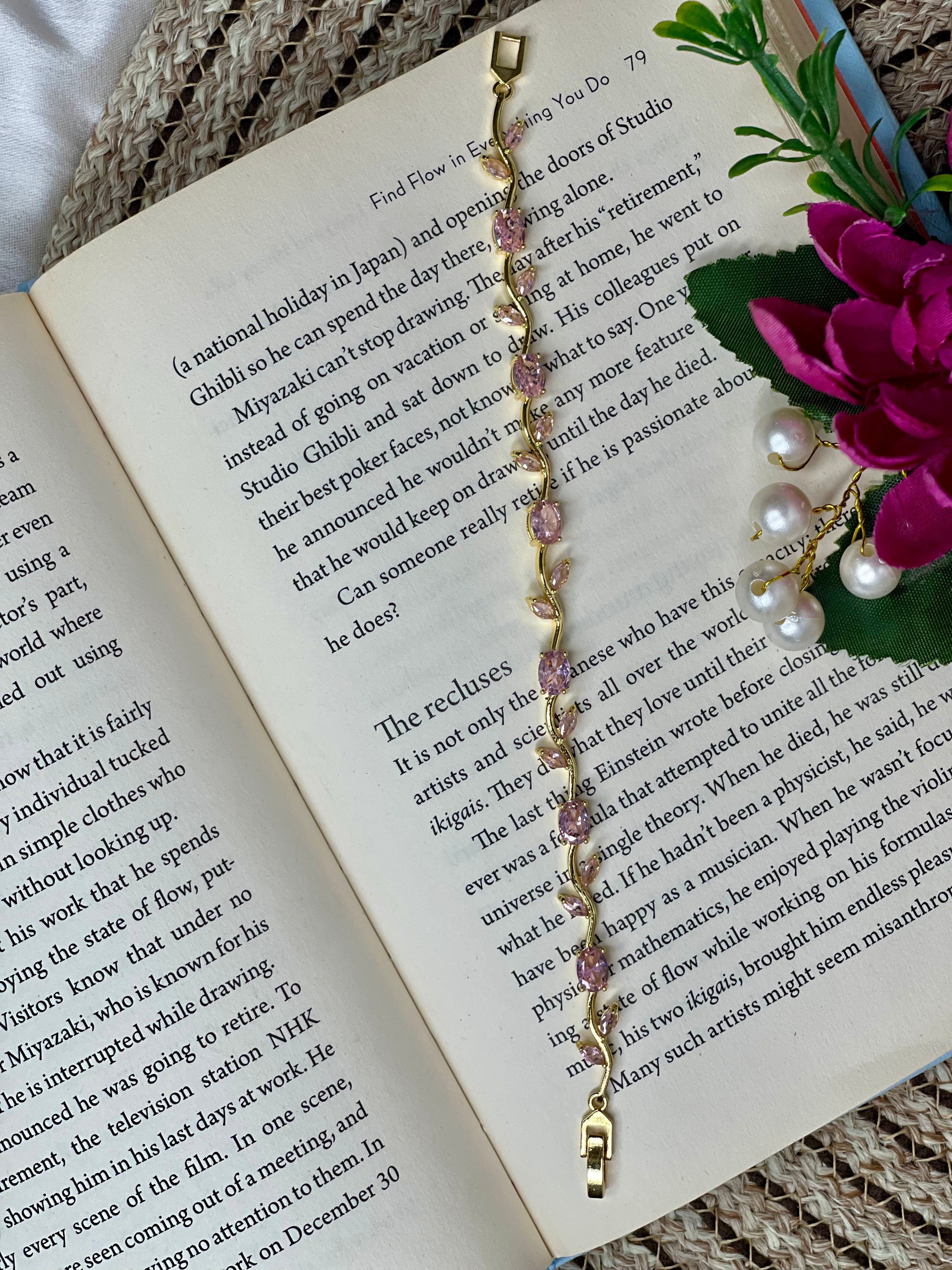 Pink Floral Tulip Bracelet