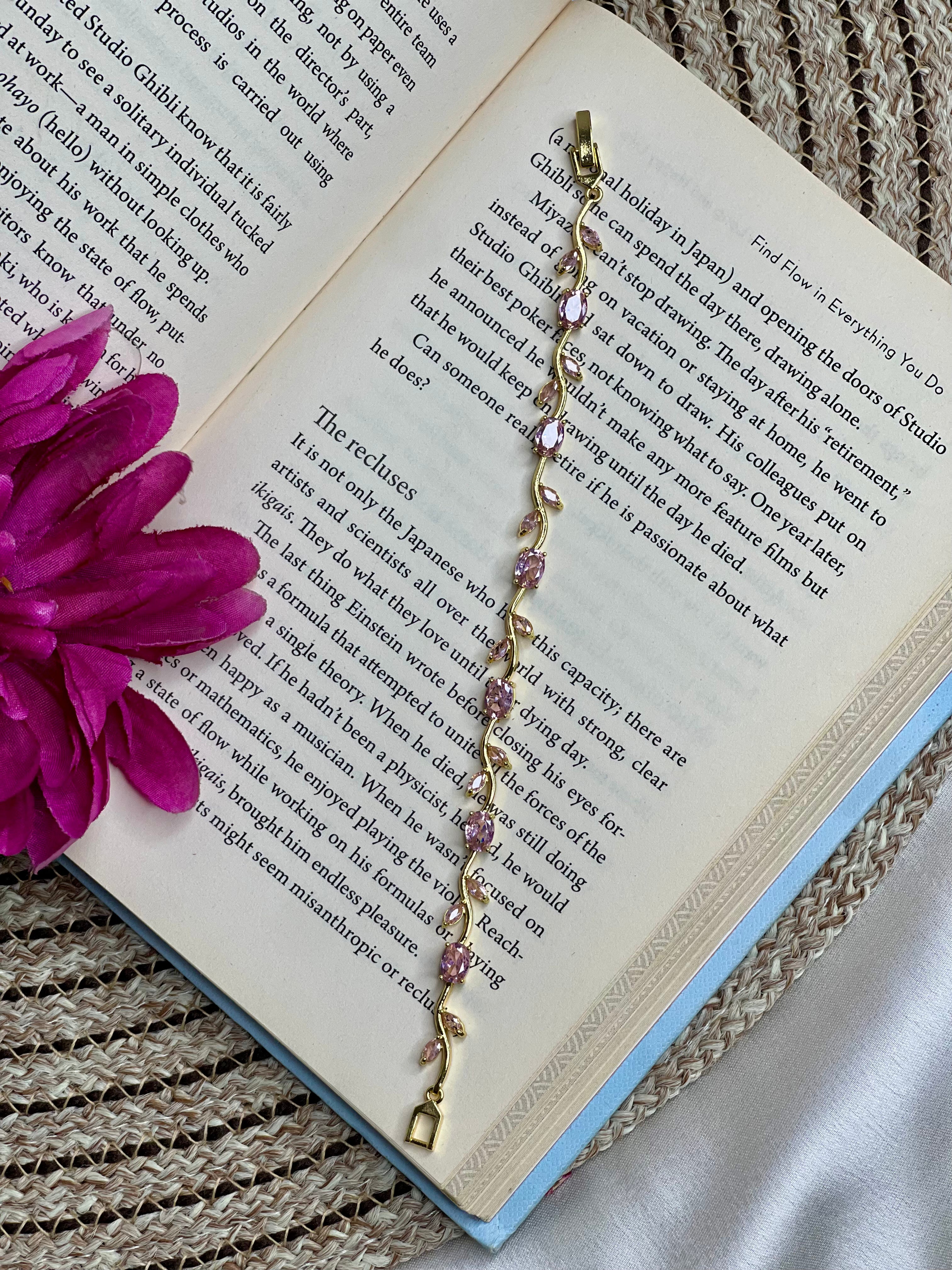 Pink Floral Tulip Bracelet