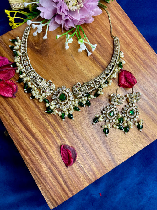 Emerald  Sitara Hasli Necklace Set