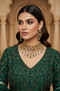 Gold Floral Kundan Pearl Choker