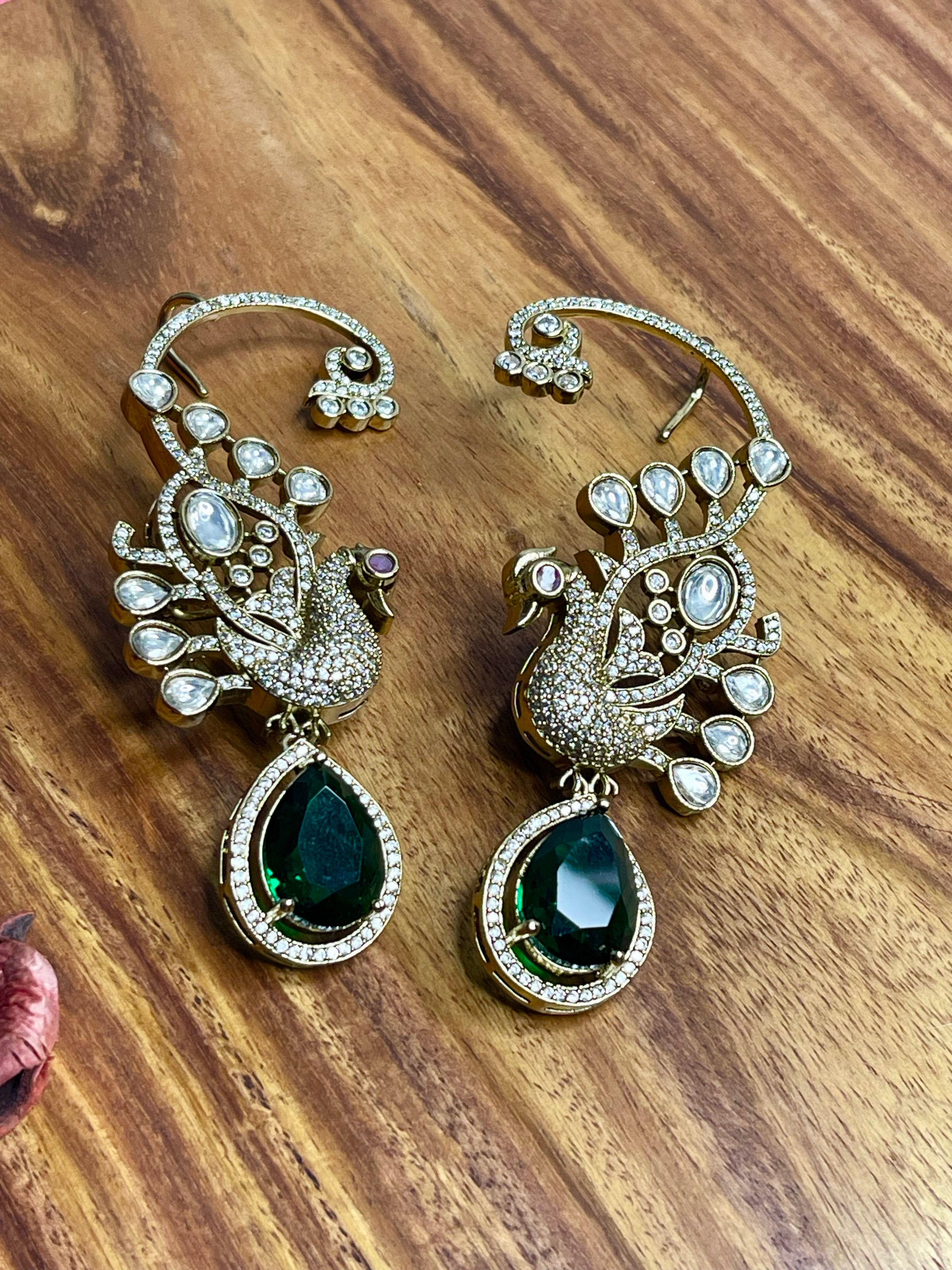 Emerald Peacock Statement Choker Set