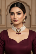 Ruby Pearl Peacock Choker Set
