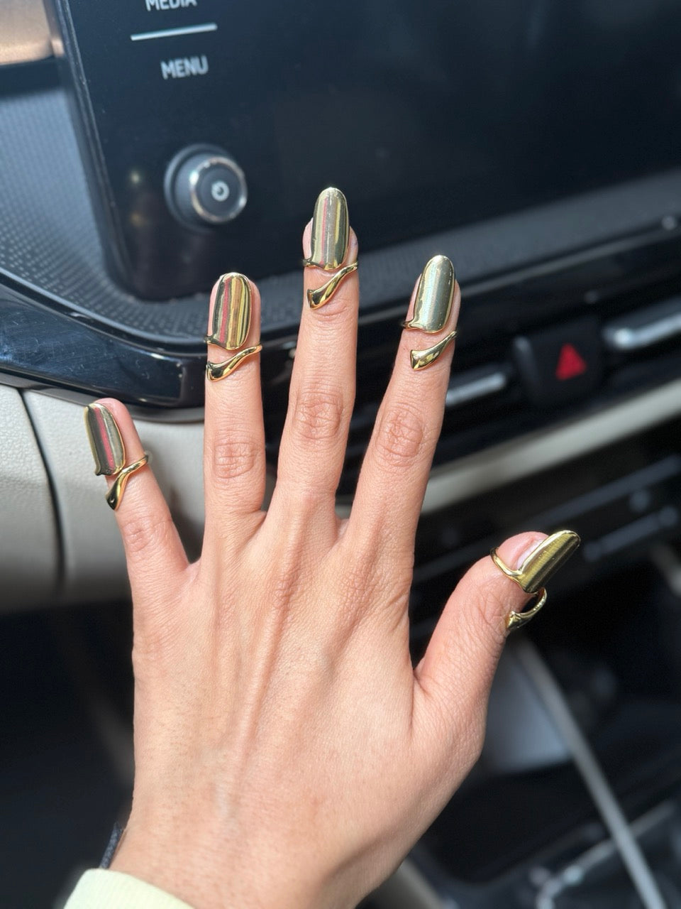 Golden Armour Claw Nail Ring