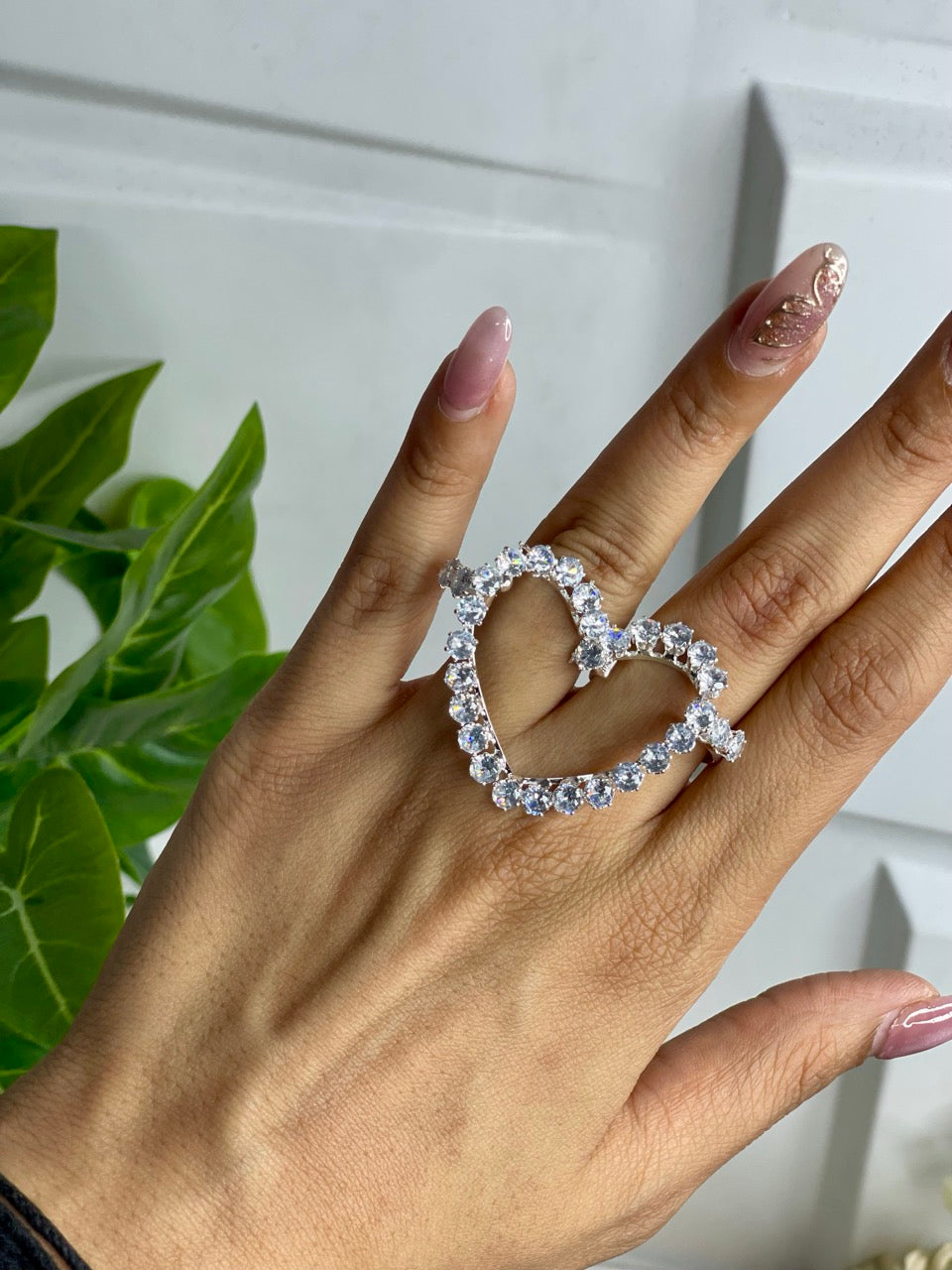 Crystal Heart Statement  Western Ring