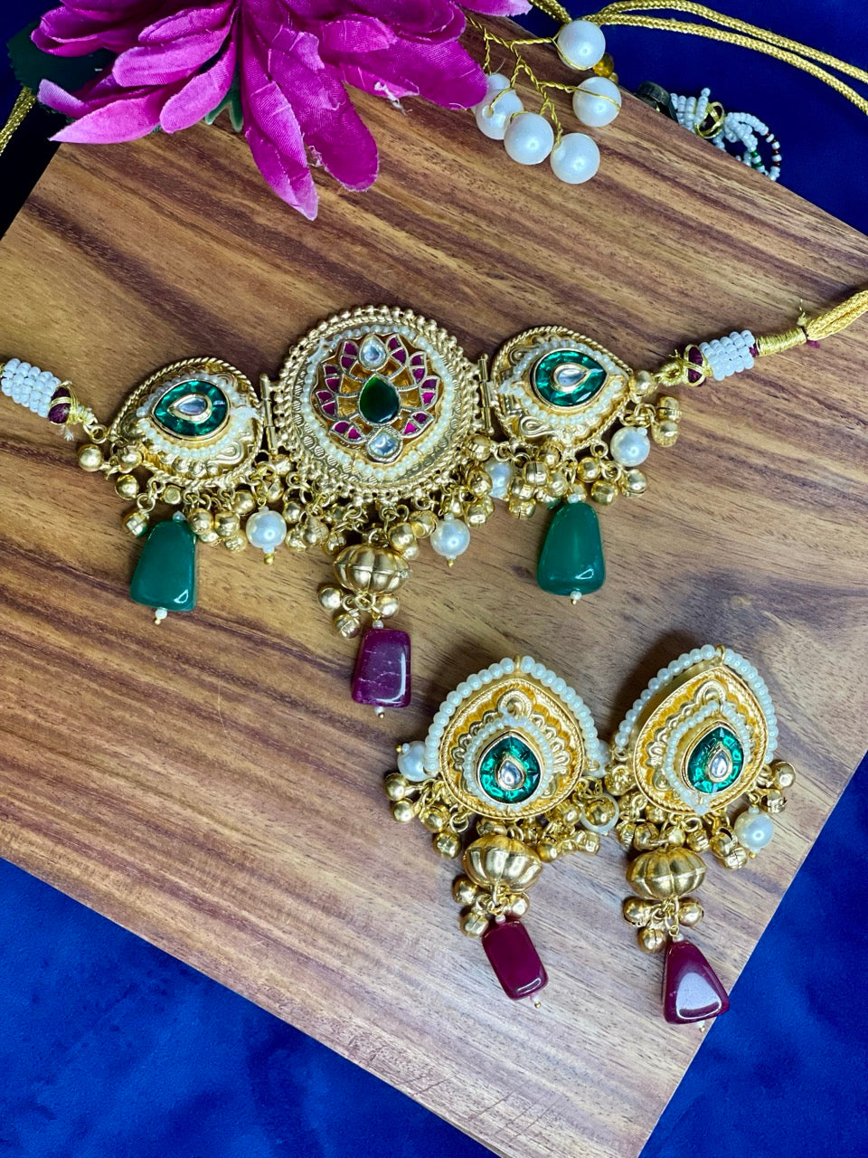 Lotus Kundan Choker Set